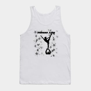 #cheer_Life Design with Silver Star Background Tank Top